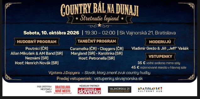 Country bál na Dunaji 2026 Bratislava