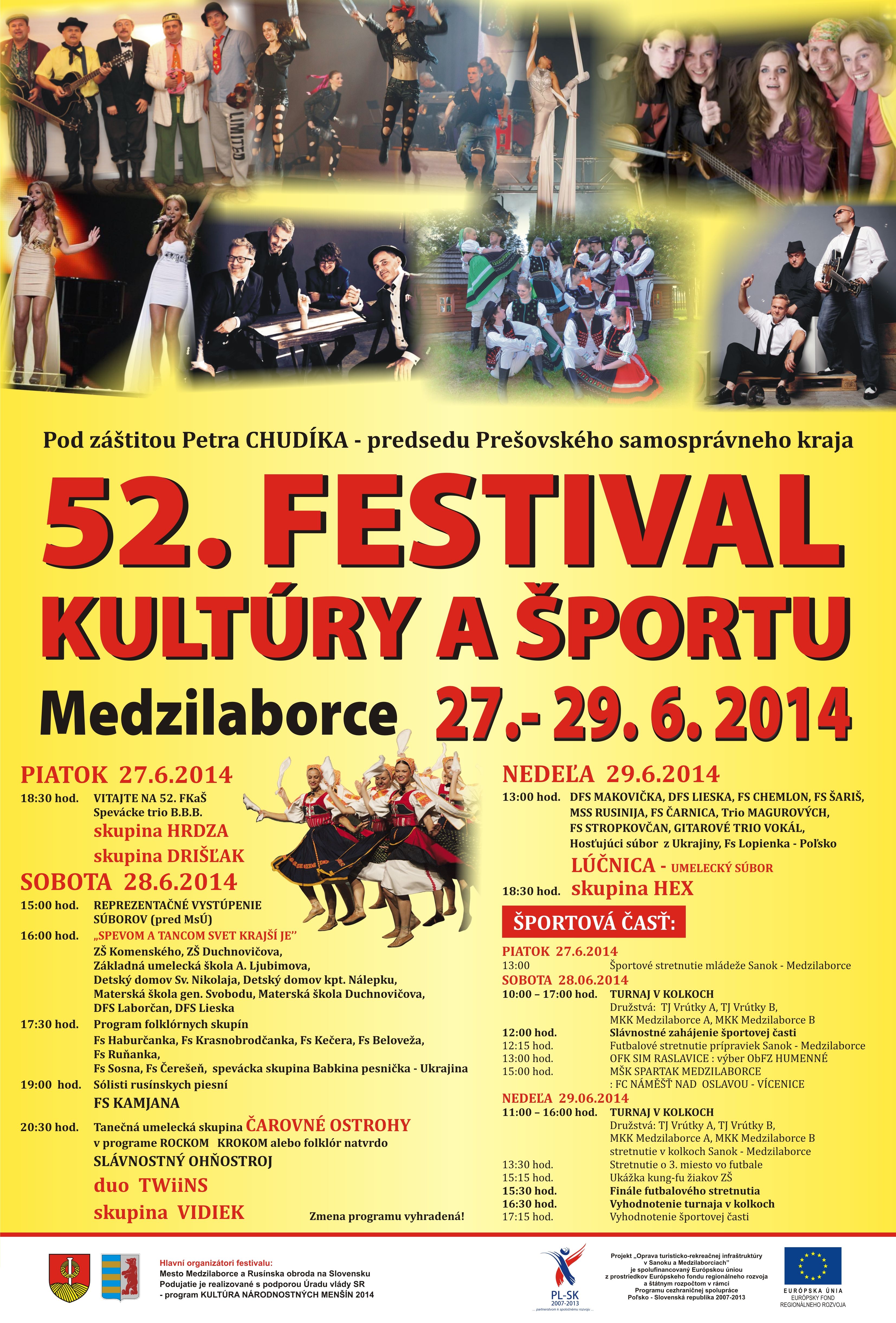 52. Festival kultry a portu Medzilaborce 2014