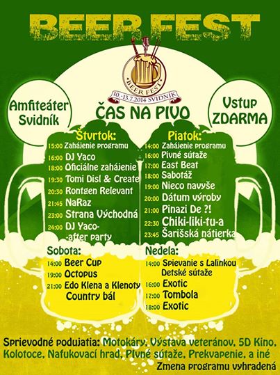 Beer Fest 2014 Svidník  - 1. ročník