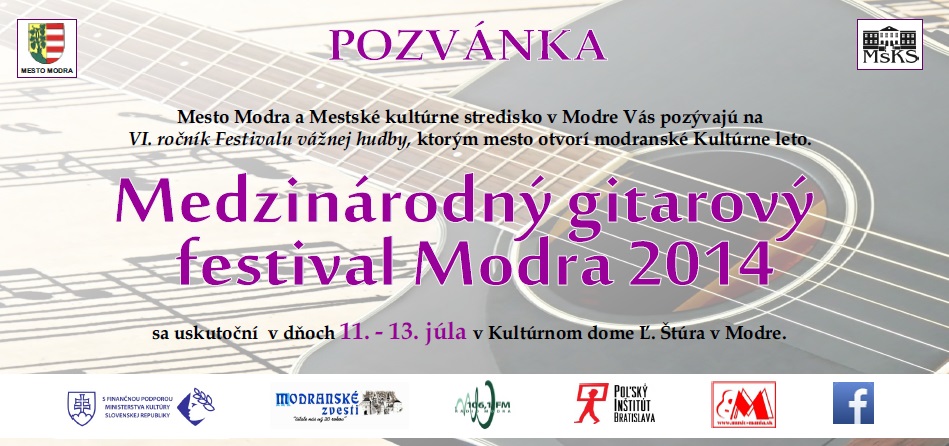 Medzinrodn gitarov festival  Modra 2014 - VI. ronk
