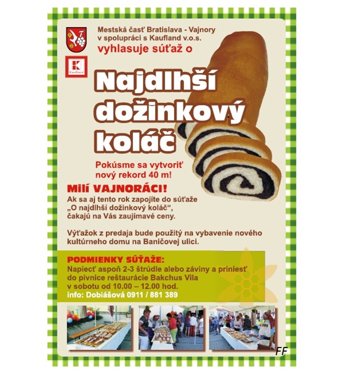 Súťaž o „Najdlhší dožinkový koláč“ Vajnory 2014 - 7. ročník