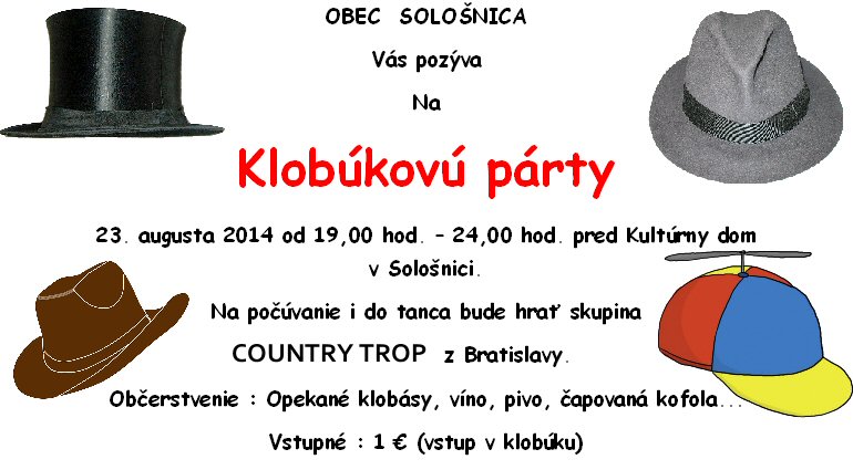 Klobúková párty Sološnica 2014