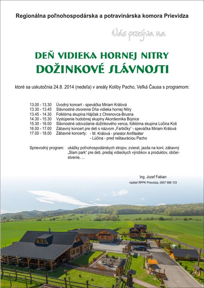 Deň vidieka Hornej Nitry - Dožinkové slávnosti Veľká Čausa 2014