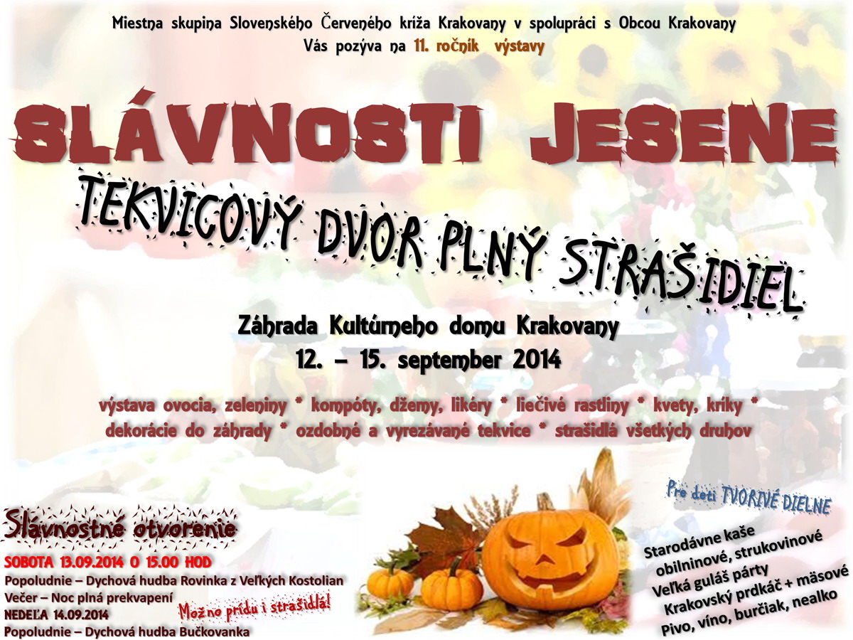 SLVNOSTI JESENE  - tekvicov dvor pln straidiel Krakovany 2014 - 11. ronk