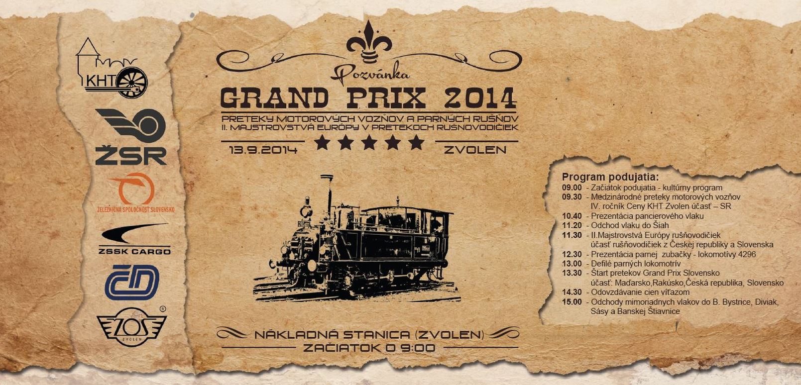 Grand Prix Slovensko 2014 Zvolen - preteky parných lokomotív - 16. ročník