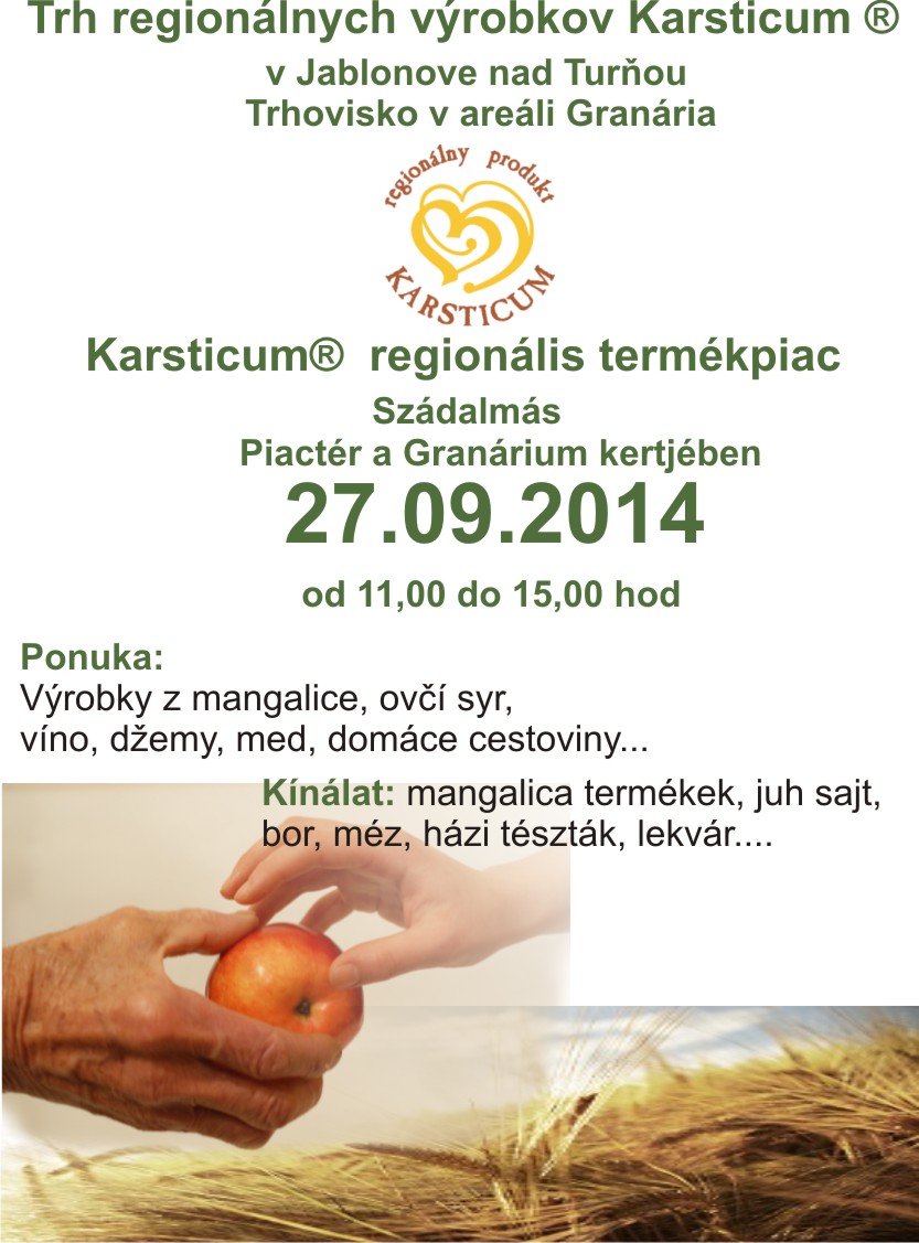 2. trh regionlnych vrobkov Karsticum Jablonov nad Turou 2014
