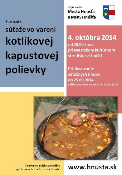 7. ročník súťaže vo varení kotlíkovej kapustovej polievky Hnúšťa 2014