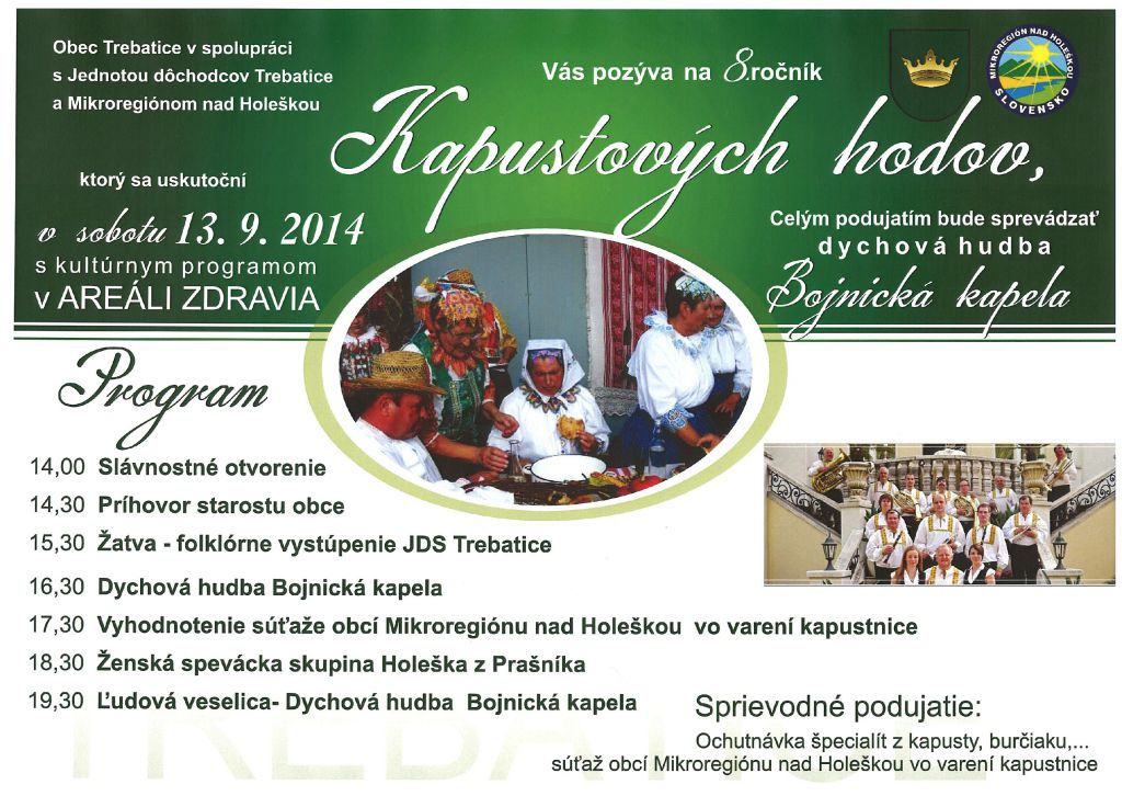 Kapustové hody Trebatice 2014 - súťaž obcí  Mikroregiónu nad Holeškou vo varení kapustnice
