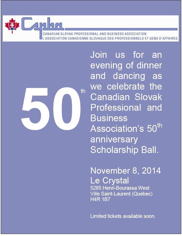 Scholarship Ball 50th / Štipendijný bál  2014 Montreal  - 50. výročie