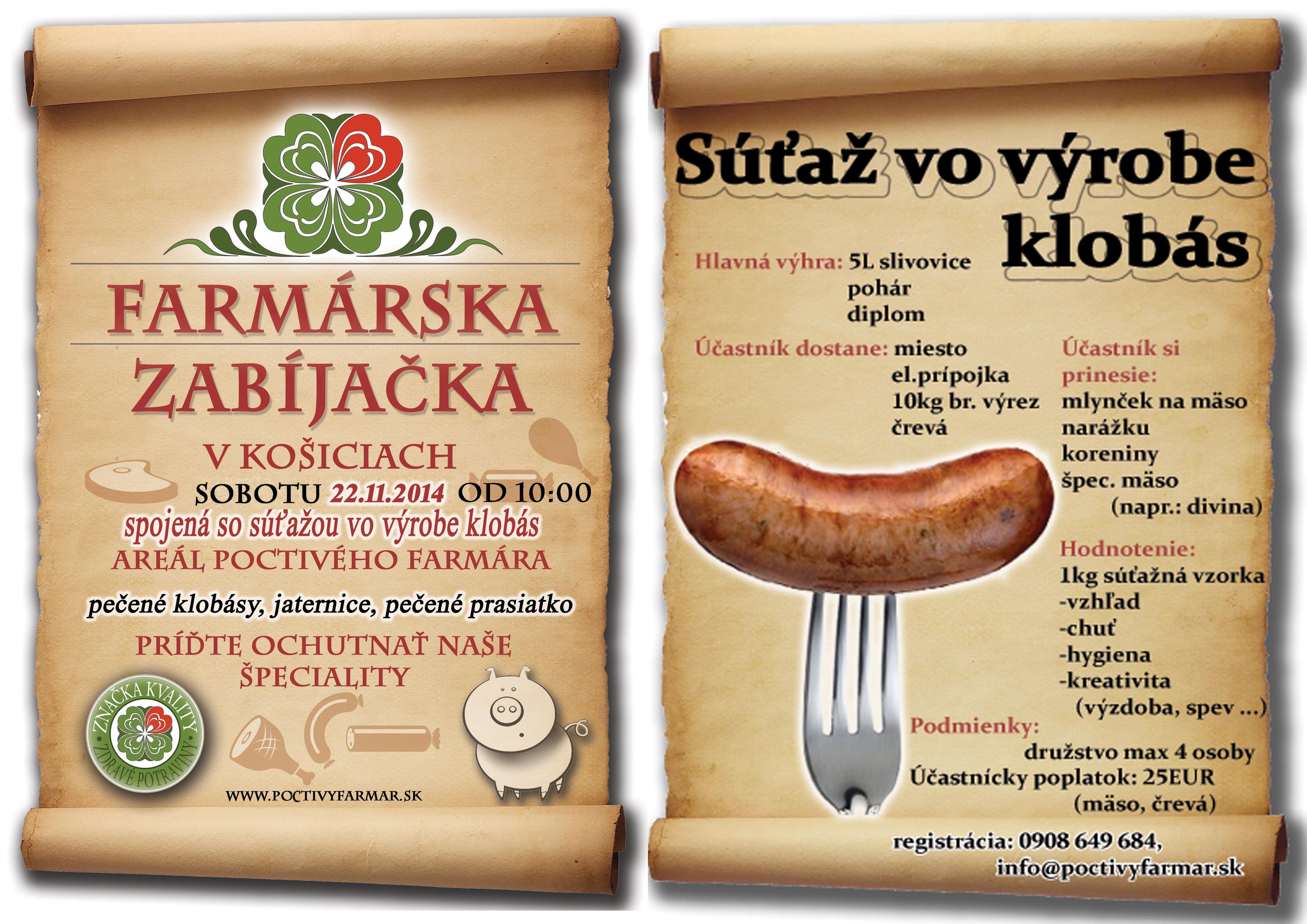 Farmárska zabíjačka a súťaž vo výrobe klobás Košice 2014