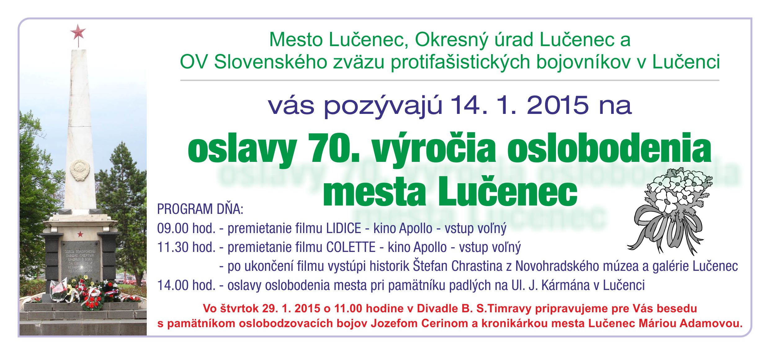 Oslavy 70. výročia oslobodenia mesta Lučenec 2015