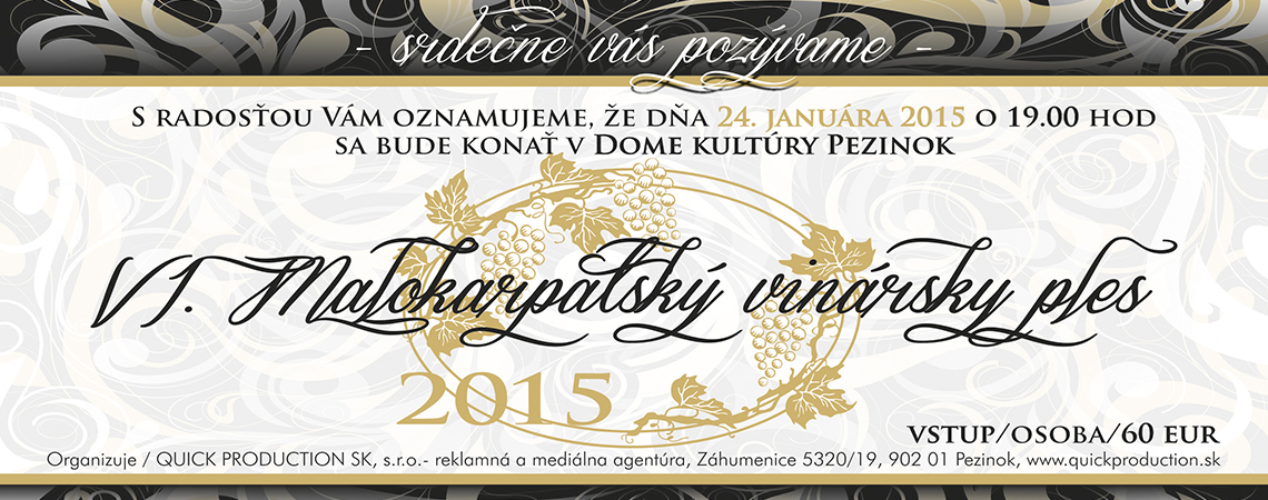 VI. Malokarpatský vinársky ples Pezinok 2015