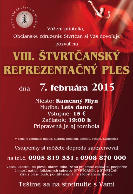 VIII. Švrťčanský reprezentačný ples 2015