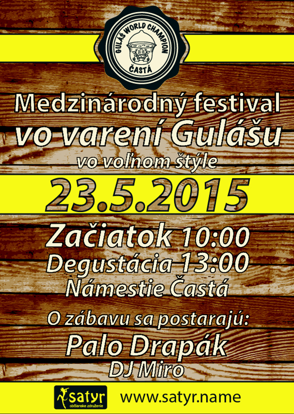 Častá Guláš World Champion – medzinárodná súťaž vo varení gulášu vo voľnom štýle 2015 - V. ročník
