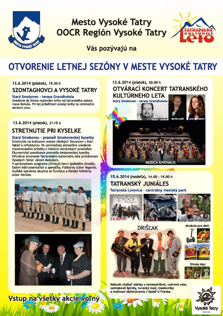 Otvorenie letnej sezóny v meste Vysoké Tatry 2015