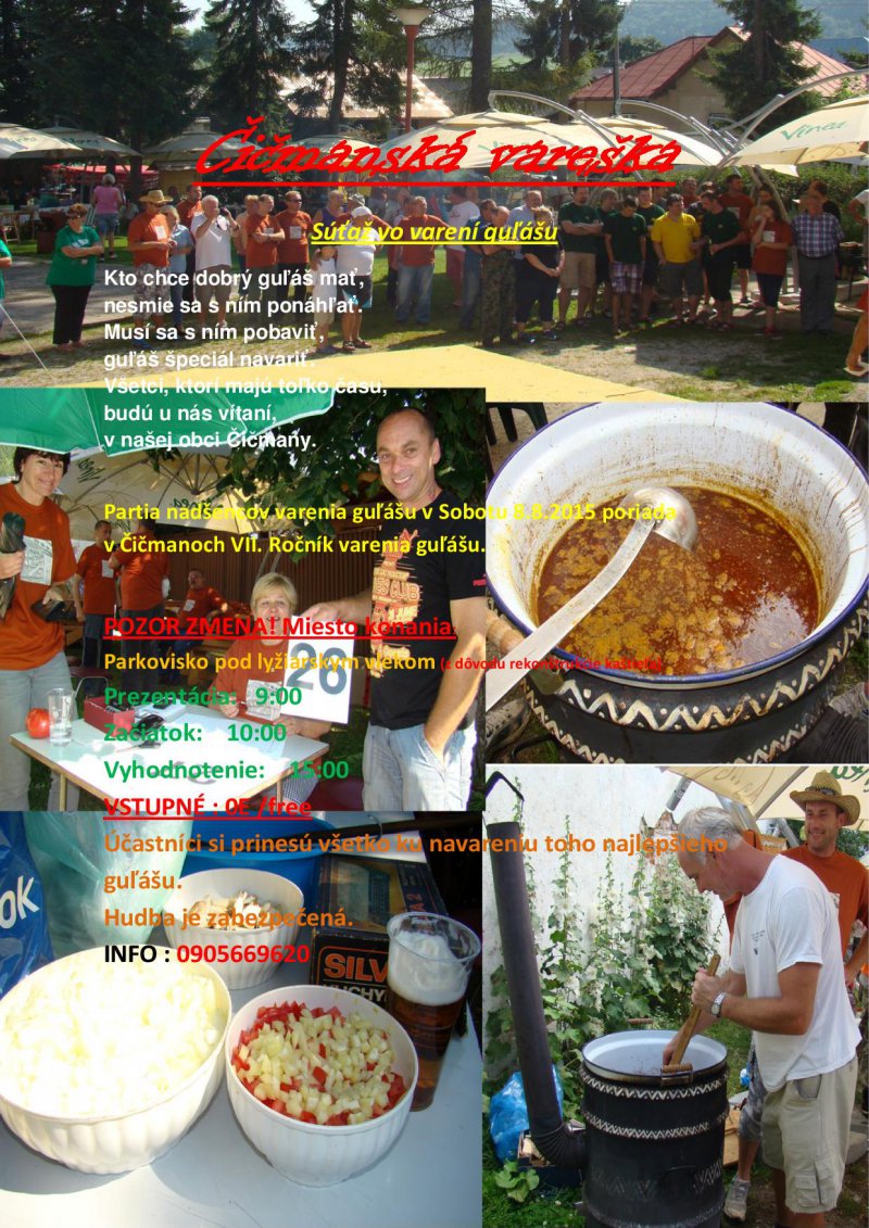 Čičmianska vareška - súťaž vo varení gulášu 2015