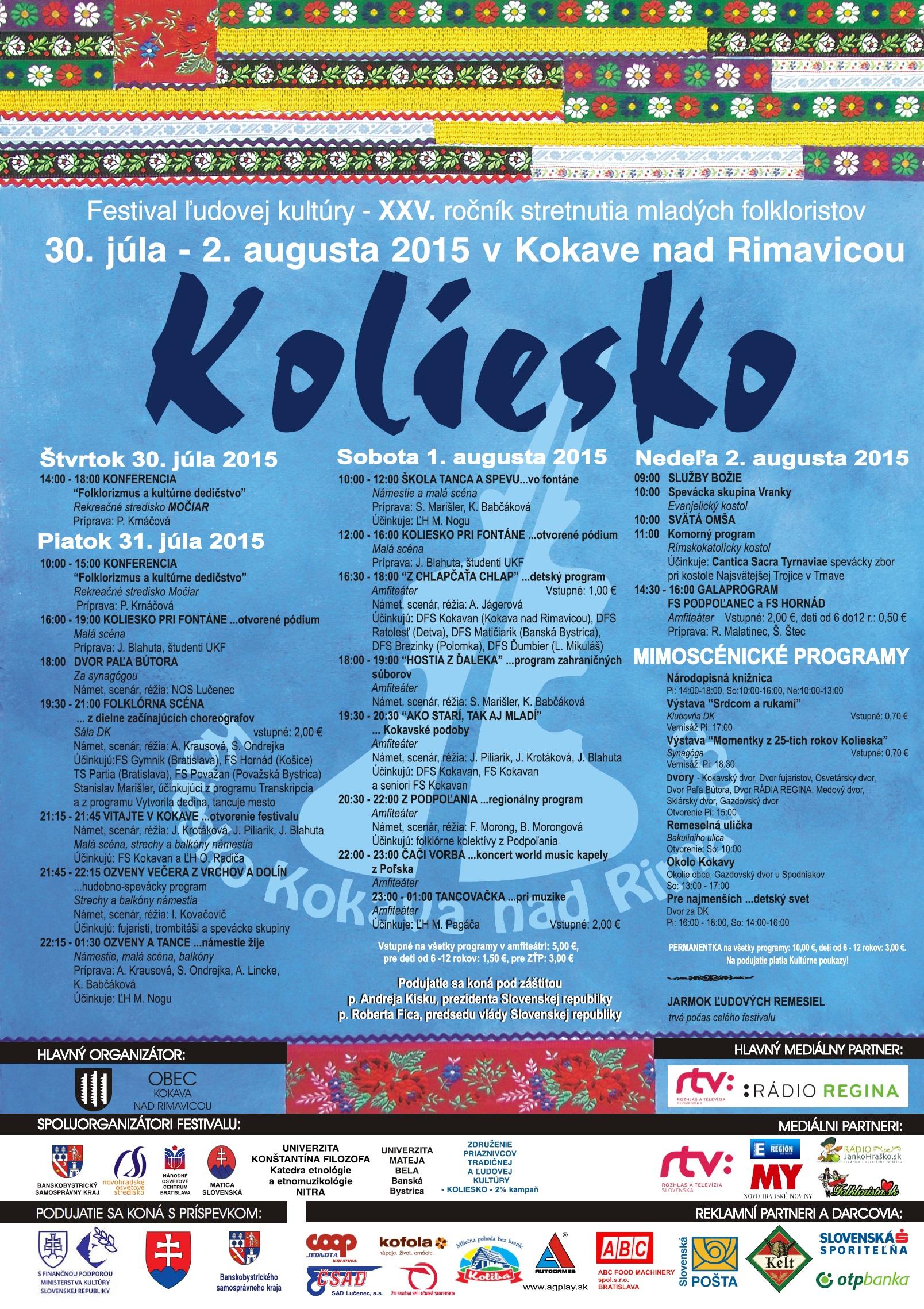 Koliesko 2015 Kokava nad Rimavicou - XXV. ronk Festivalu udovej kultry