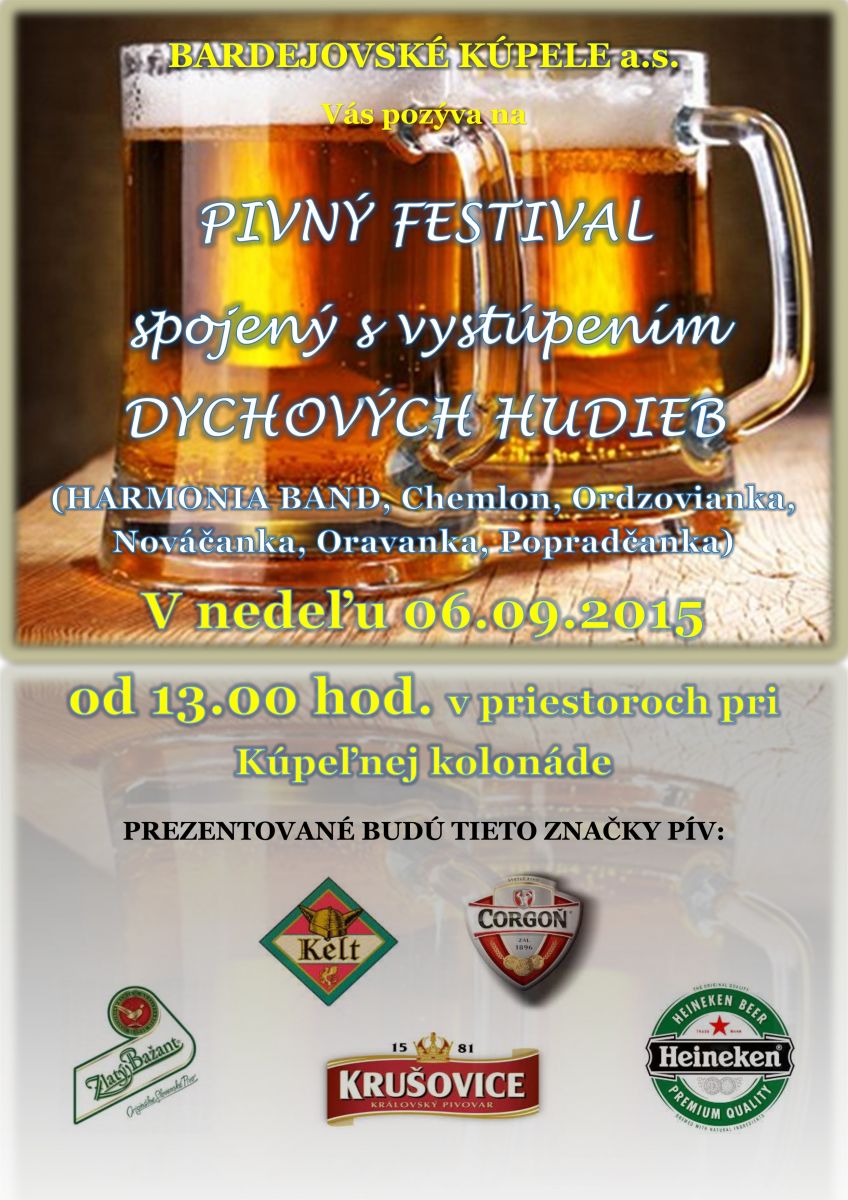 Pivný festival spojený s vystúpením dychových hudieb 2015 Bardejov  - 3. ročník
