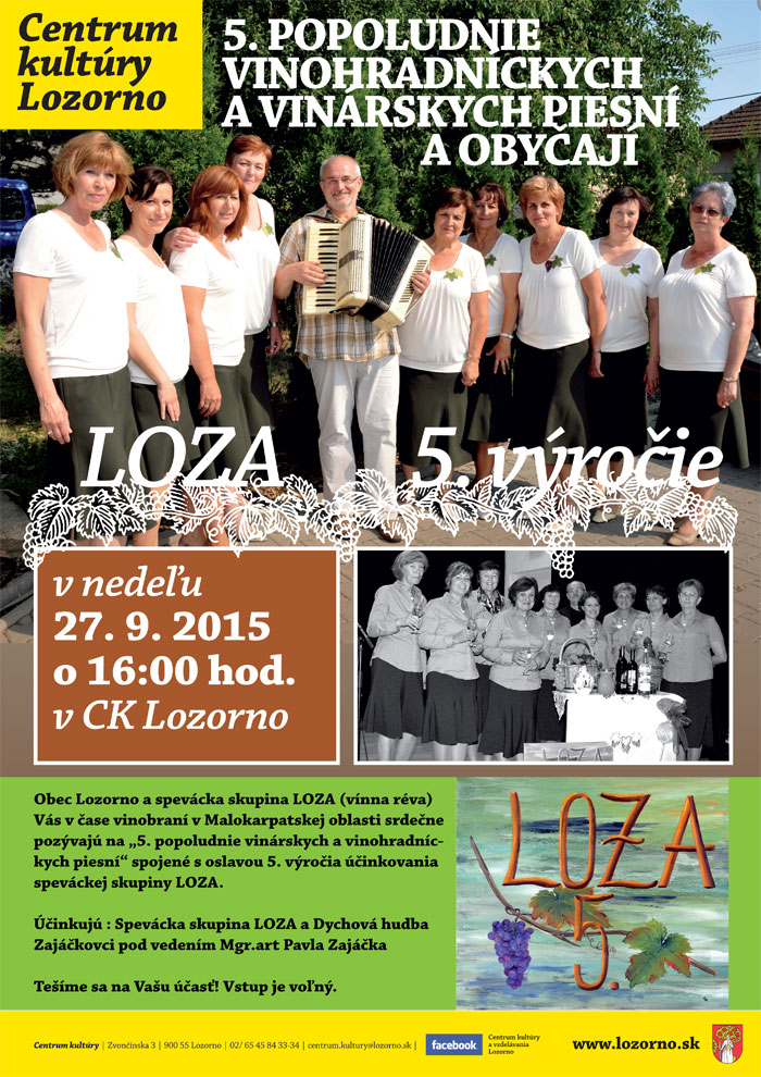 5. popoludnie vinárskych a vinohradníckych piesní Lozorno 2015