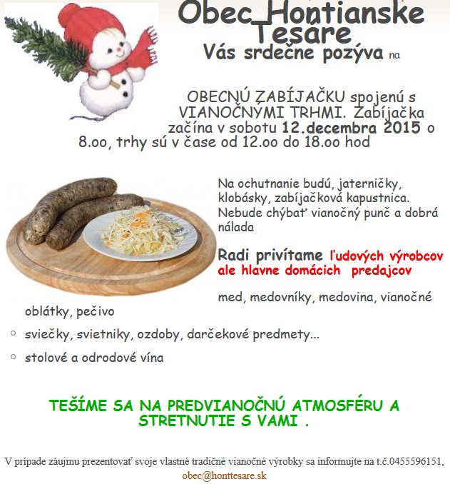 Obecn� zab�ja�ka Hontianske Tes�re 2015