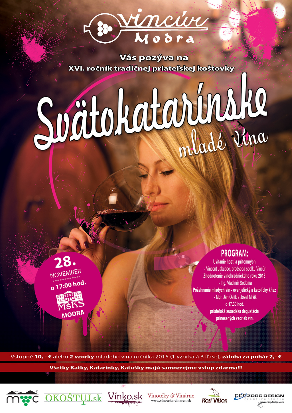 Svätokatarínska ochutnávku mladých vín ročníka 2015 Modra - XVI. ročník