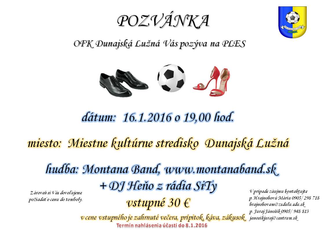 11. ples OFK Dunajská Lužná 2016