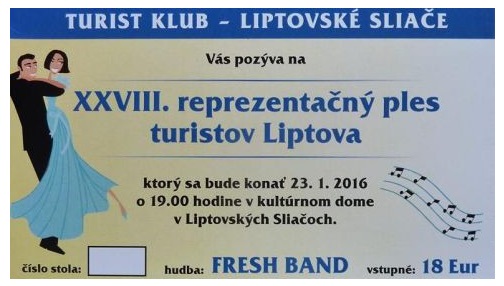 XXVIII. reprezentačný ples turistov Liptova 2016 Liptovské Sliače