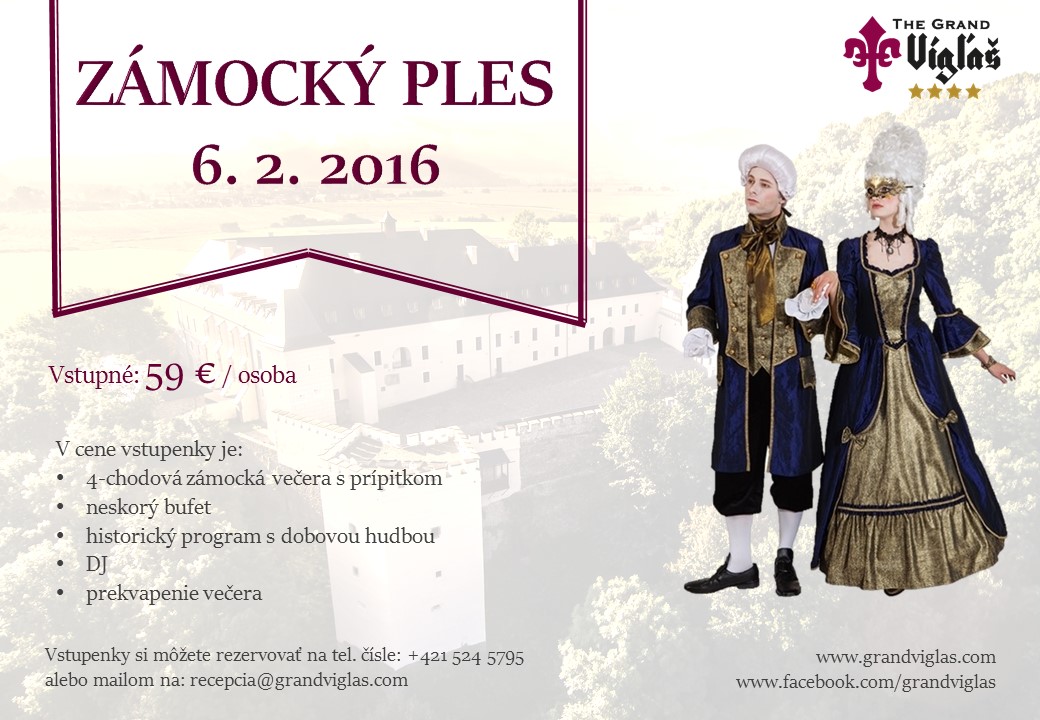 Zámocký ples v historických kostýmoch Vígľaš 2016
