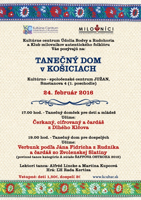 TANEČNÝ DOM v Košiciach - február 2016