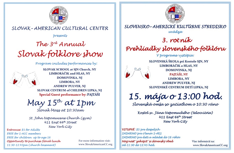 The 3rd Annual Slovak folklore show / 3. ročník Prehliadky slovenského folklóru v New York City 2016