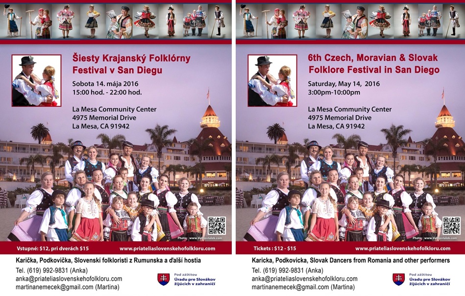 Šiesty Krajanský folklórny festival v San Diegu 2016