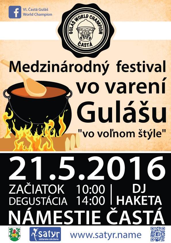 Častá Guláš World Champion – medzinárodná súťaž vo varení gulášu vo voľnom štýle 2016 - VI. ročník