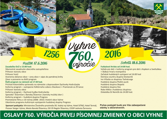 760. výročie prvej písomnej zmienky o obci Vyhne 2016