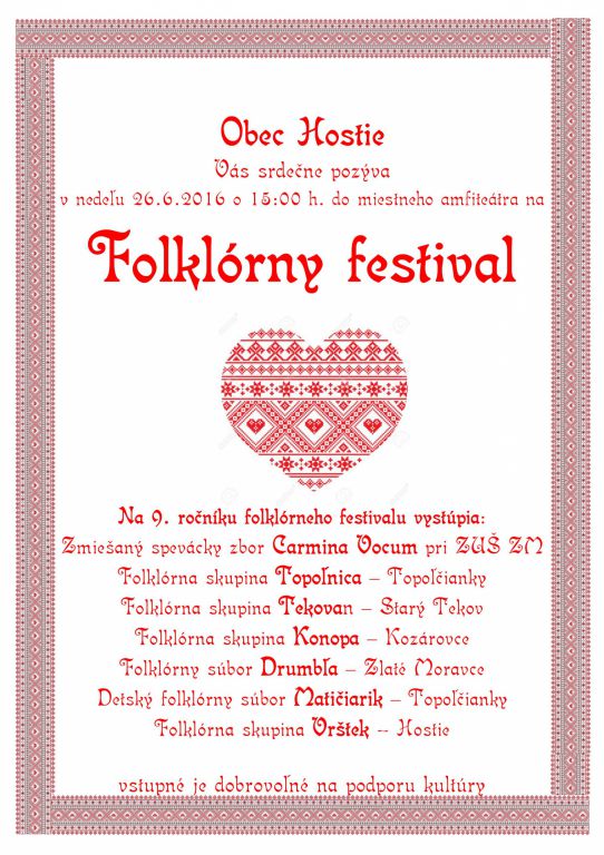 Folklórny festival Hostie 2016 - 9. ročník