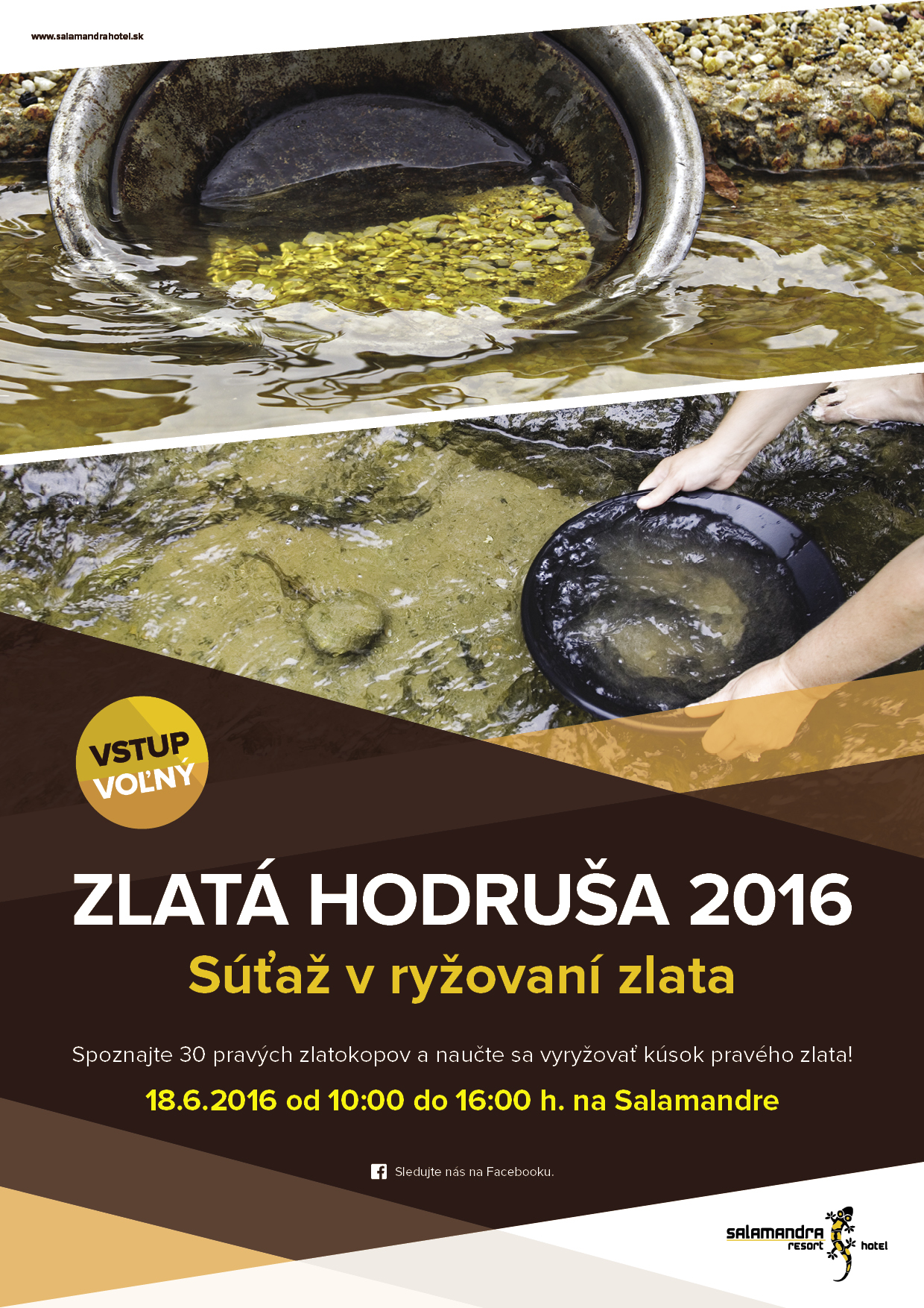 Zlatá Hodruša 2016 Hodruša-Hámre - súťaž v ryžovaní zlata