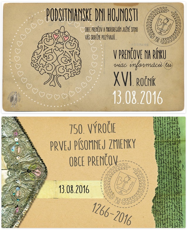 Podsitnianske dni hojnosti v Prenčove na rínku 2016 - XVI. ročník a oslava 750. výročia prvej písomnej zmienky o obci