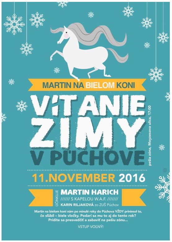Martin na bielom koni - Vtanie zimy v Pchove 2016 