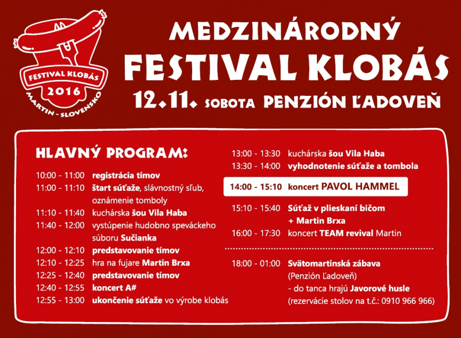 Medzinárodný Festival klobás Martin 2016 - 2. ročník