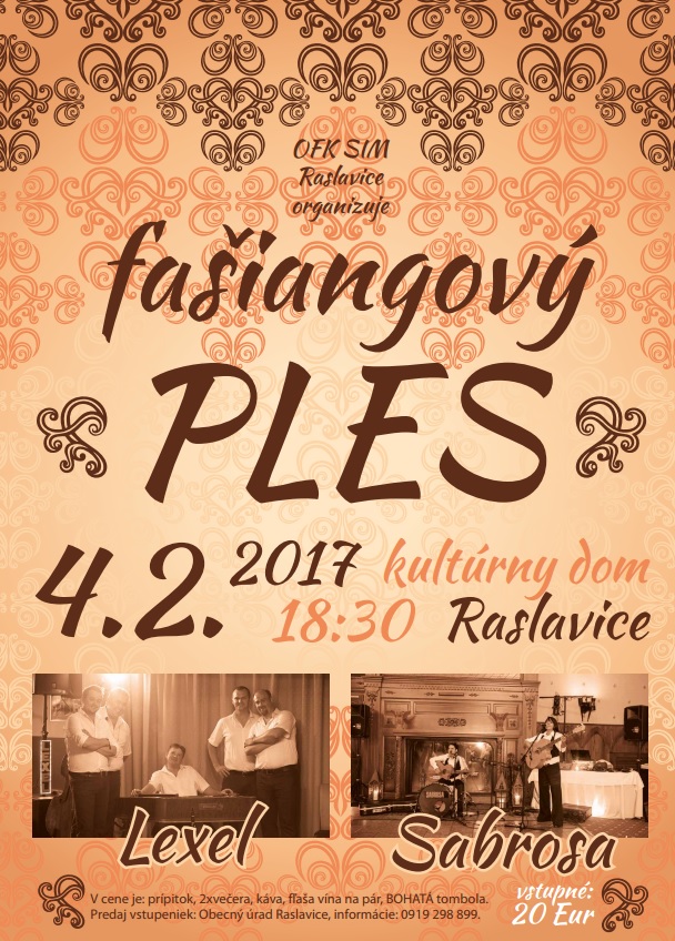 Fašiangový ples Raslavice 2017