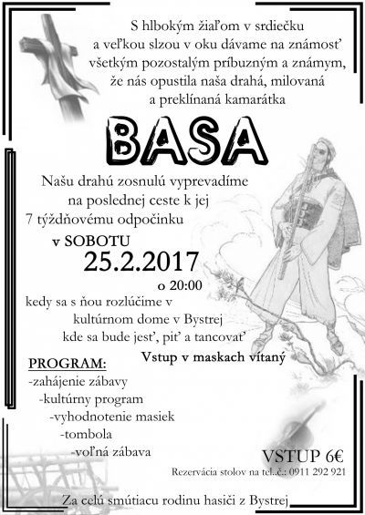 Pochov�vanie basy v Bystrej 2017