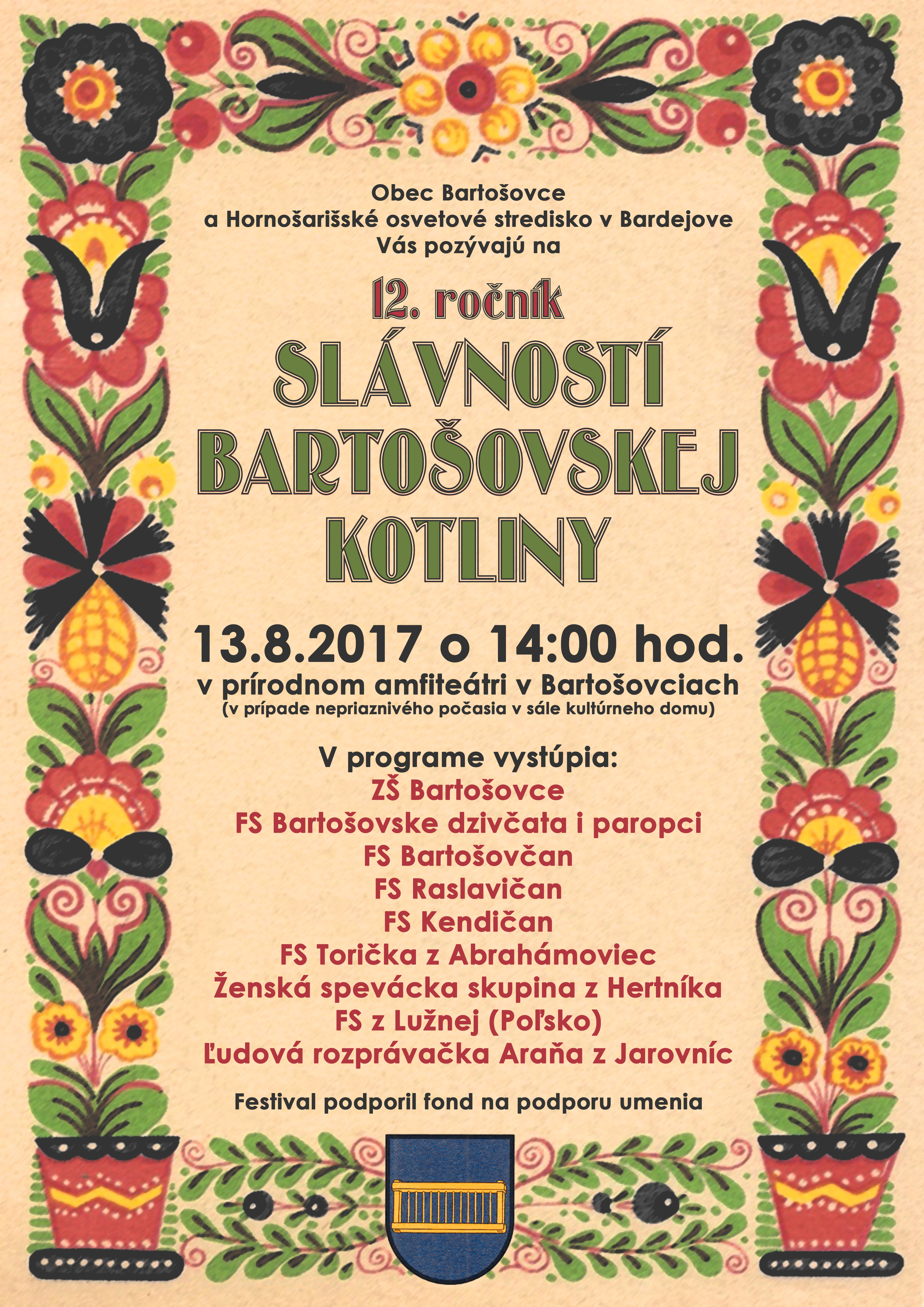 Slávnosti Bartošovskej kotliny 2017 -12. ročník