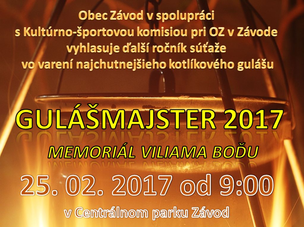Gulášmajster Závod 2017 - Memoriál Viliama Boďu	