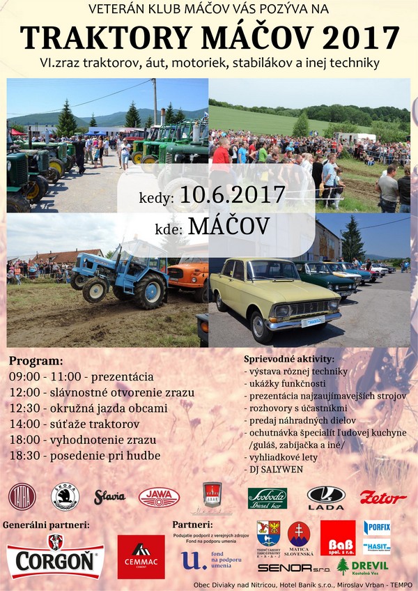 Traktory Máčov 2017 - VI. zraz veteránov, traktorov a inej techniky 
