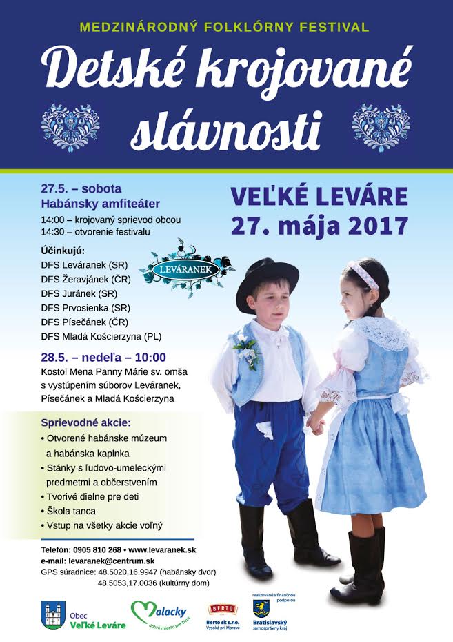 Detské krojované slávnosti v Habánskom dvore 2017 Veľké Leváre - 8. medzinárodný folklórny festival