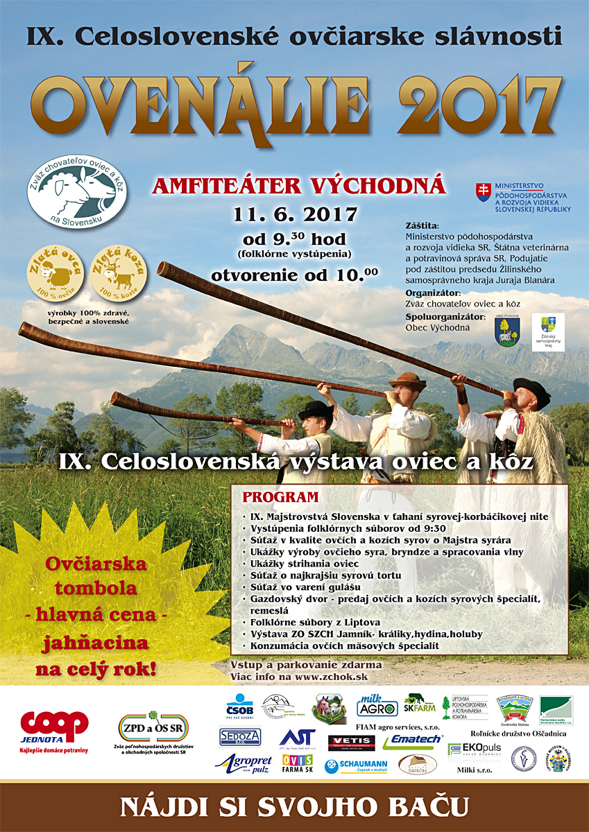 Ovenálie 2017 - 9. ročník celoslovenských ovčiarskych slávností