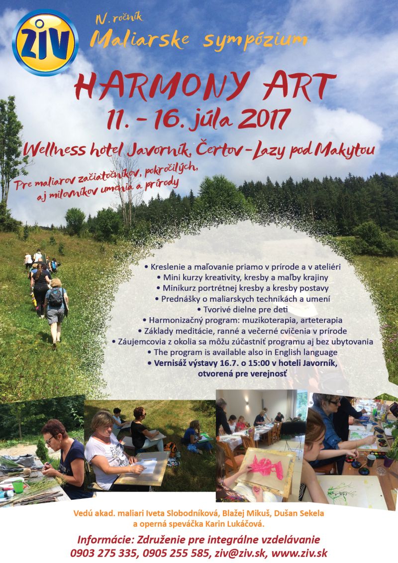 HARMONY ART - Maliarske sympózium - kreativita a relax pre každého 2017 Lazy pod Makytou