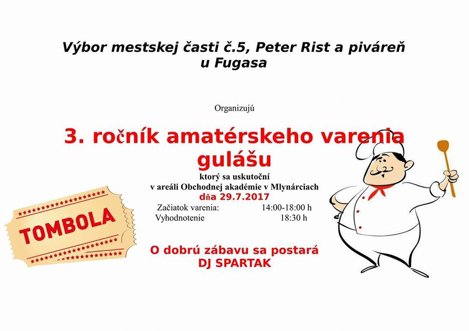 3. ročník amatérskeho varenia Gulášu 2017 Nitra