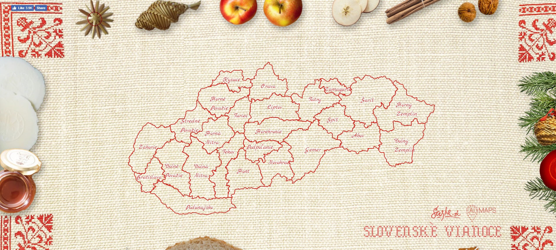 TOTO SI POZRITE: Tradine Slovensk Vianoce -  interaktvna mapa