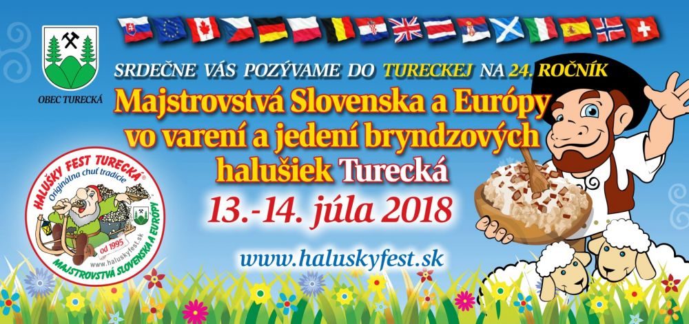 Halušky FEST Turecká 2018 - 24. ročník majstrovstiev Slovenska a Európy vo varení a jedení bryndzových halušiek