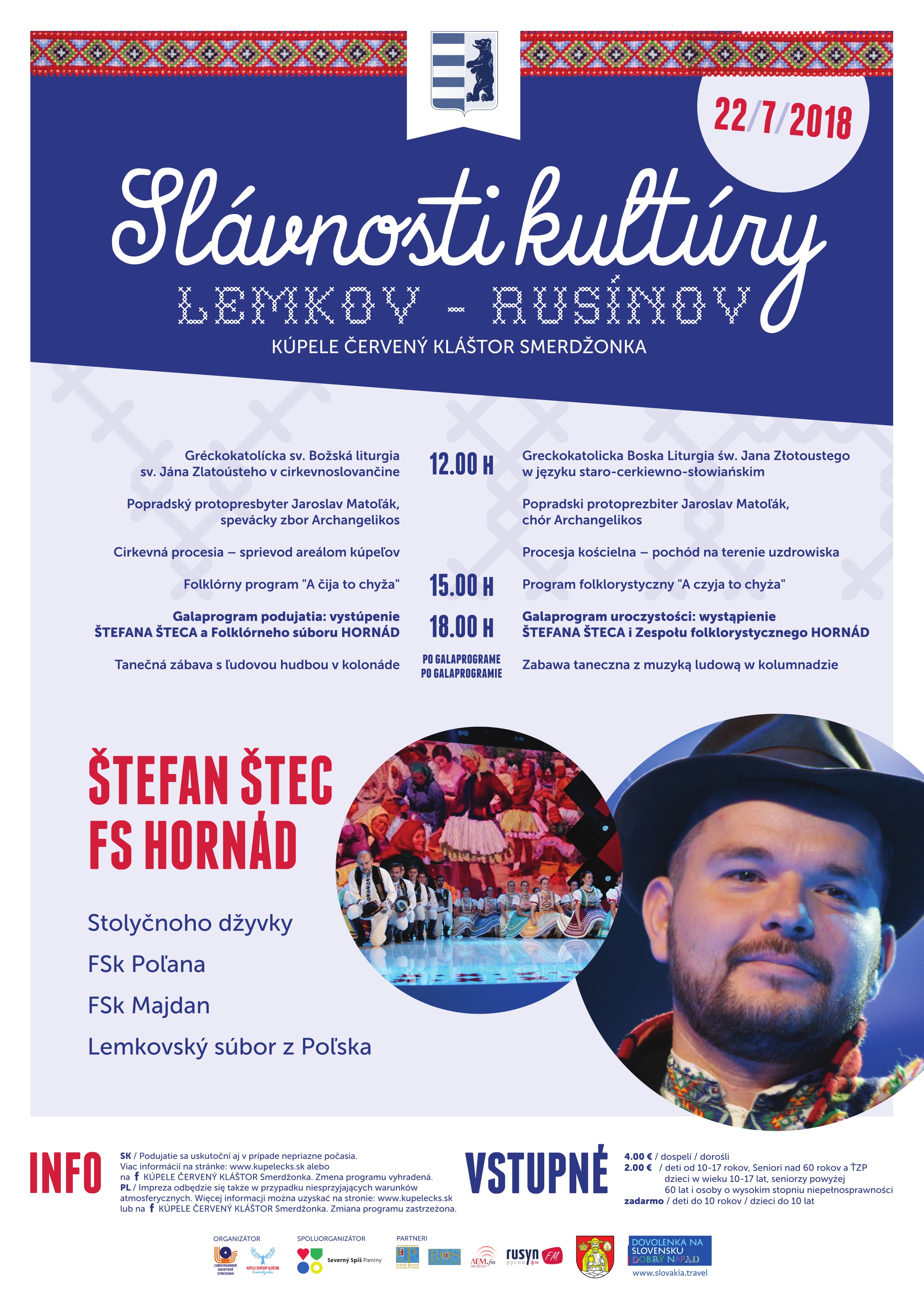 Sl�vnosti kult�ry Lemkov - Rus�nov 2018 �erven� Kl�tor